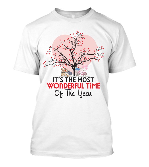 It’s The Most Wonderful Time Of The Year Valentine's Day Yorkshire Heart Tree With Animals T-Shirt