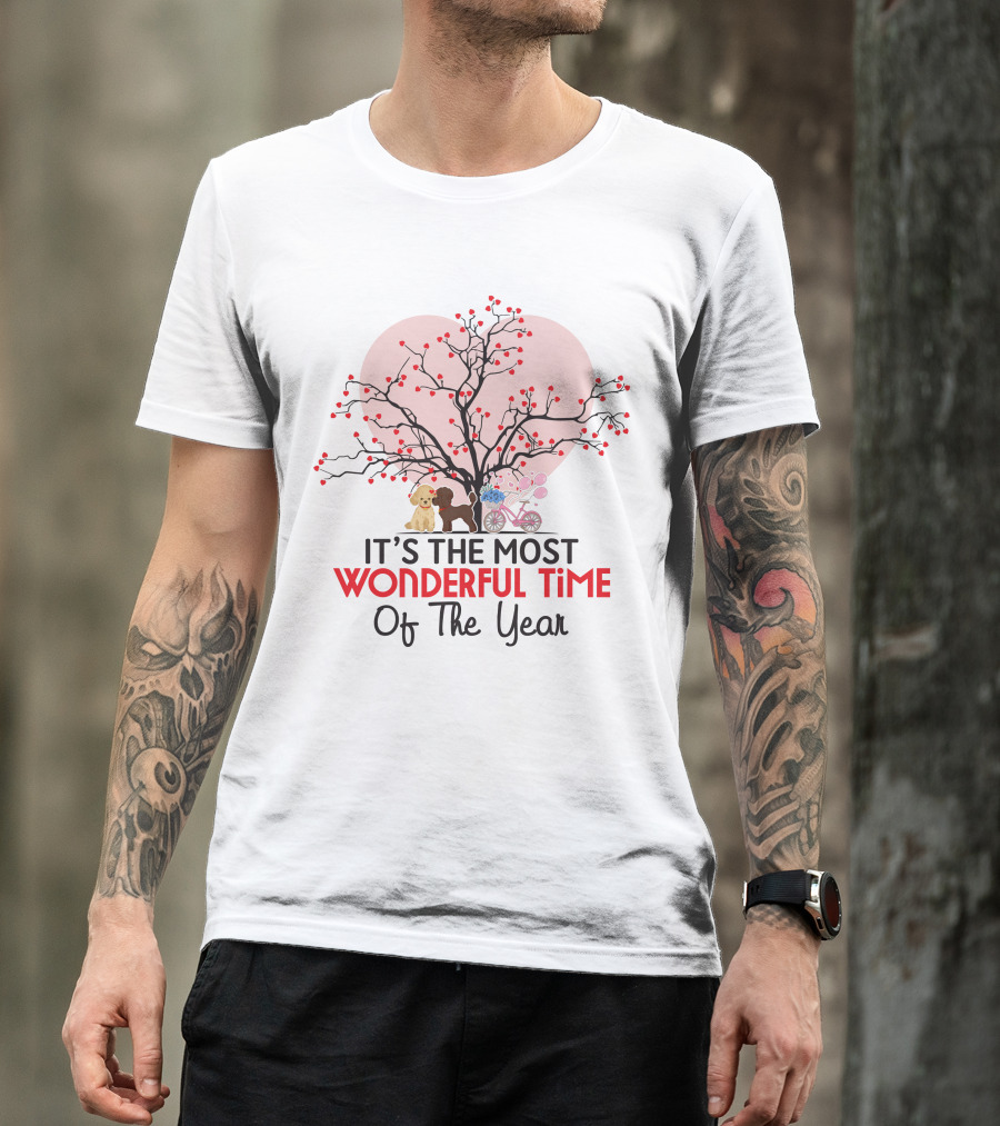 It’s The Most Wonderful Time Of The Year Valentine’s Day Poodle Heart Tree T-Shirt