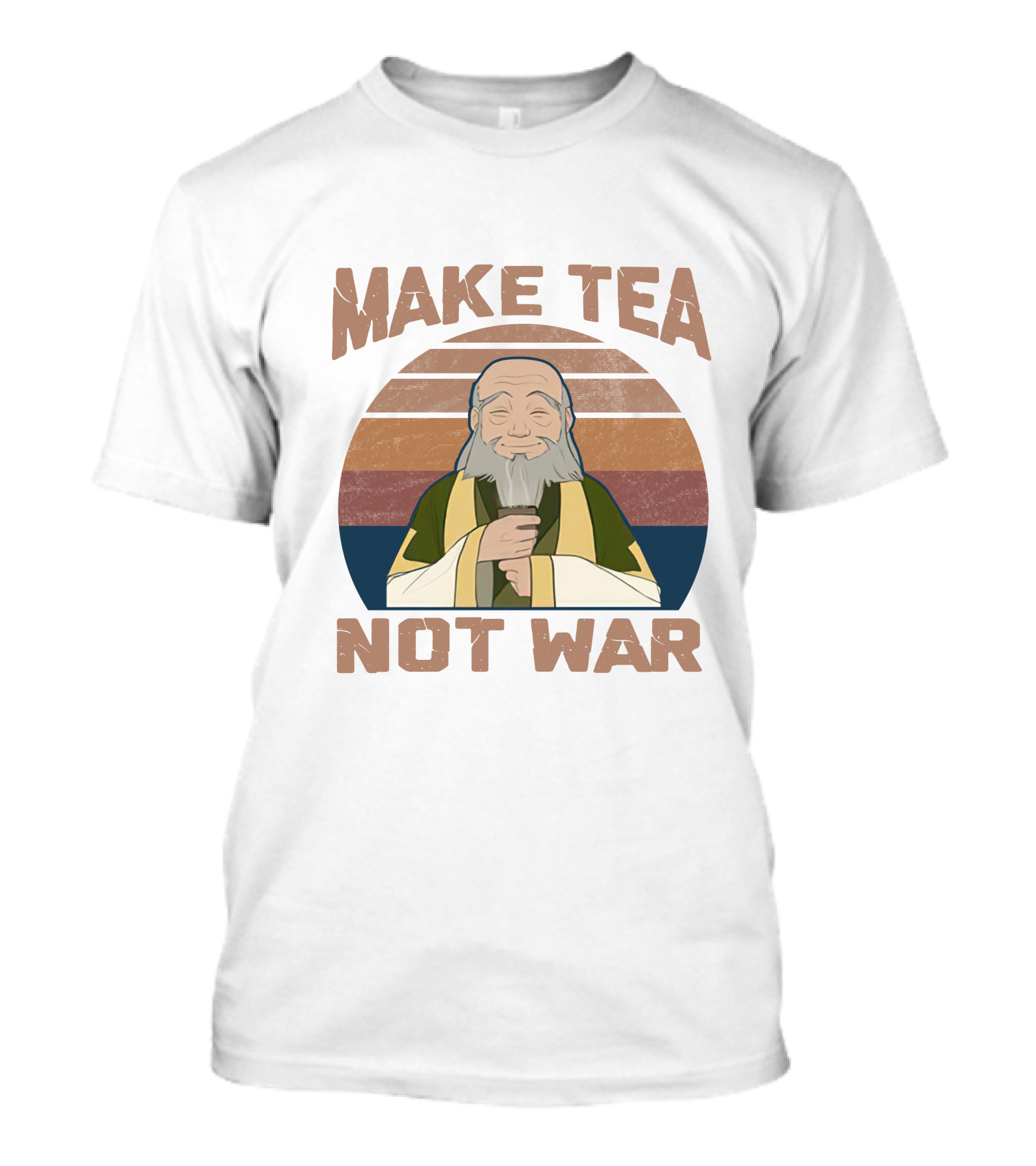 Make Tea Not War Uncle Iroh Avatar Vintage Sunset T-Shirt