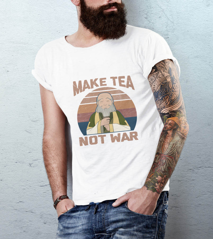 Make Tea Not War Uncle Iroh Avatar Vintage Sunset T-Shirt