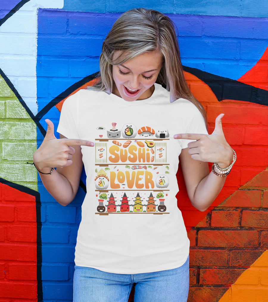 Sushi Lover Cute Kawaii Sushi Characters And Icons T-Shirt