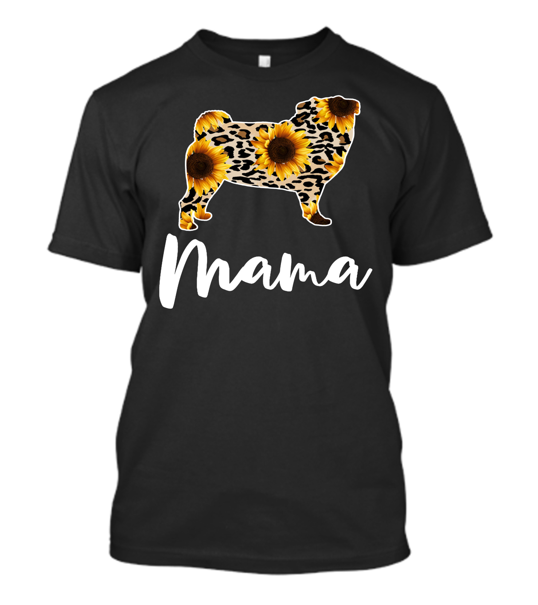 Mama Sunflower Pug T-Shirt