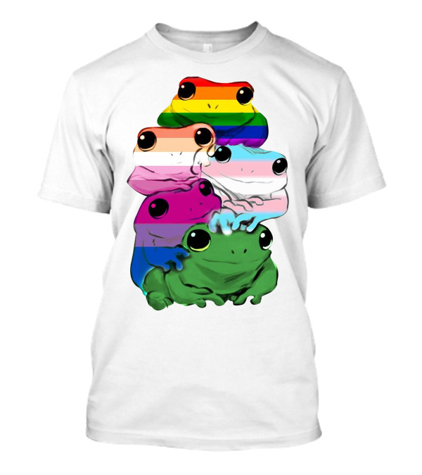 LGBT Frog Squad Rainbow Pride Stack T-Shirt