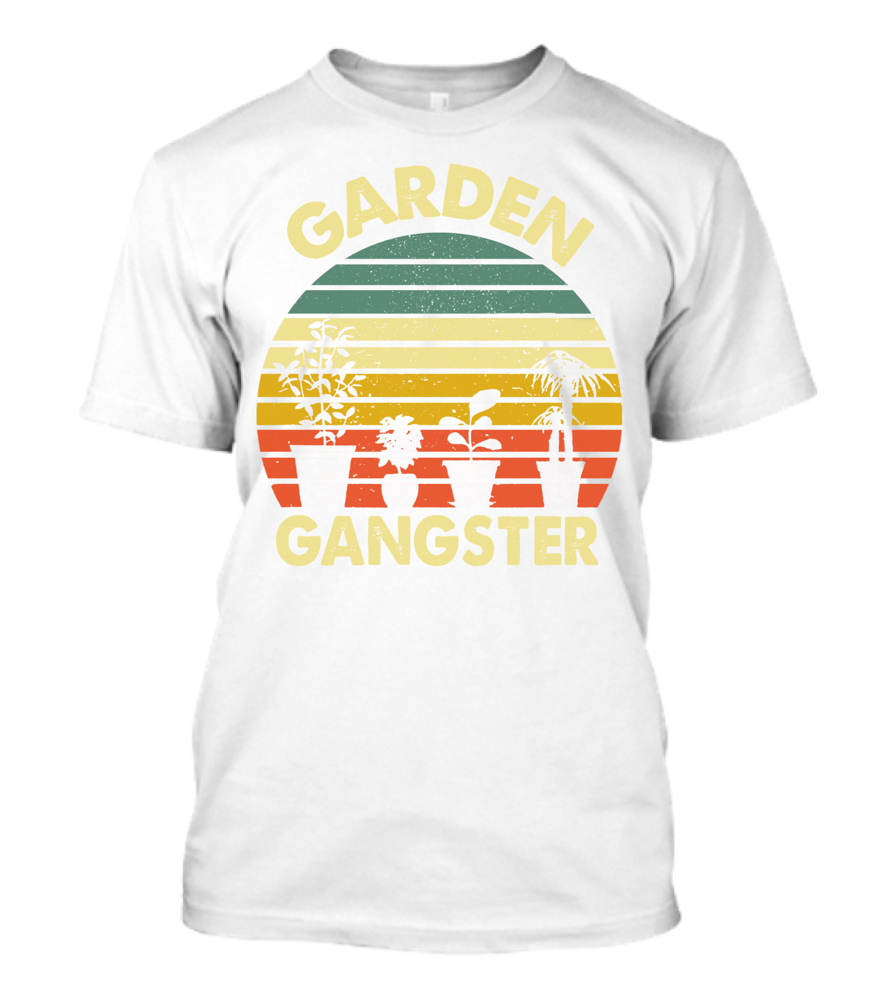 Garden Gangster Vintage Funny Gardening Striped Plant Pots T-Shirt
