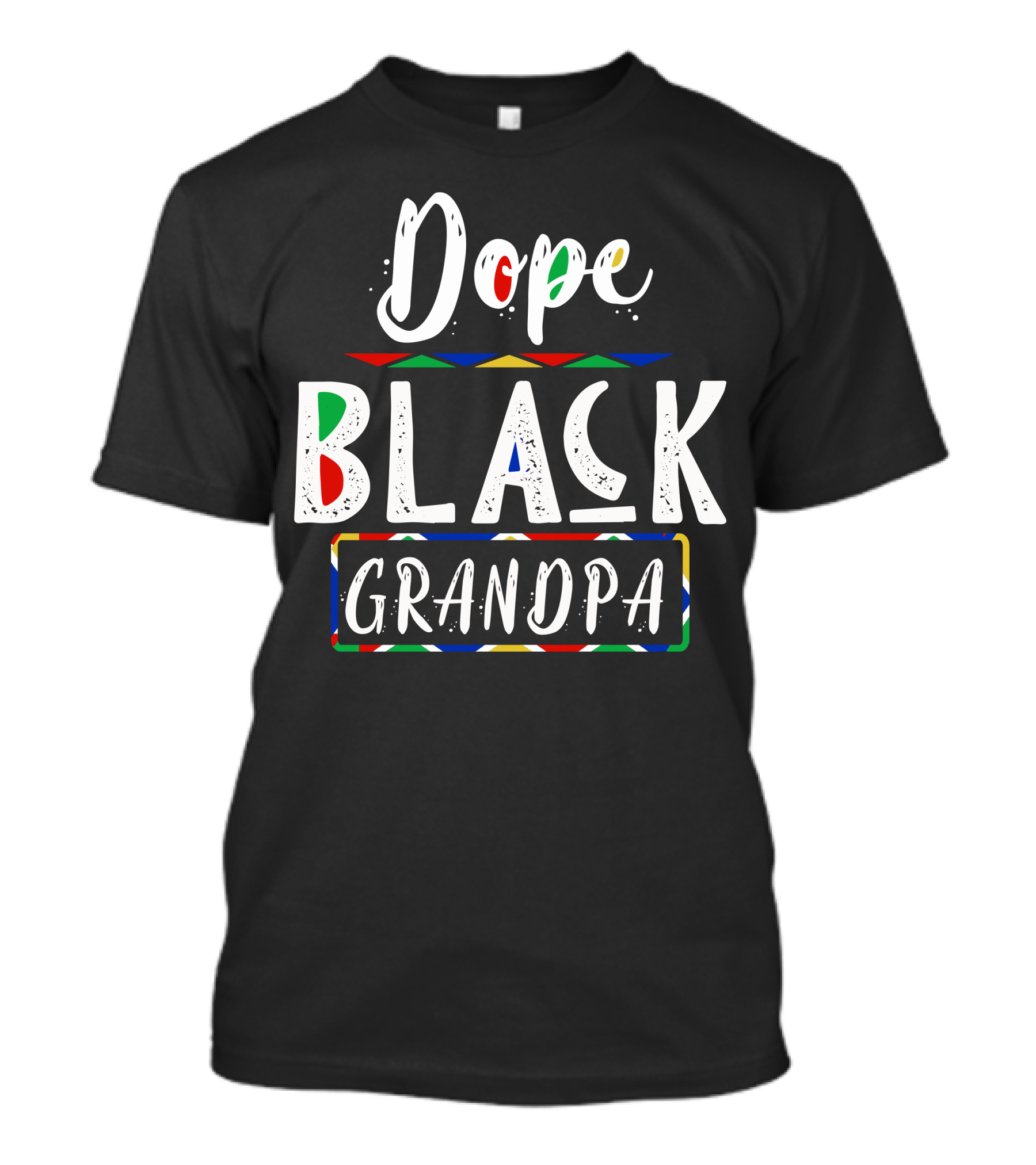 Dope Black Grandpa African Pride Colorful T-Shirt