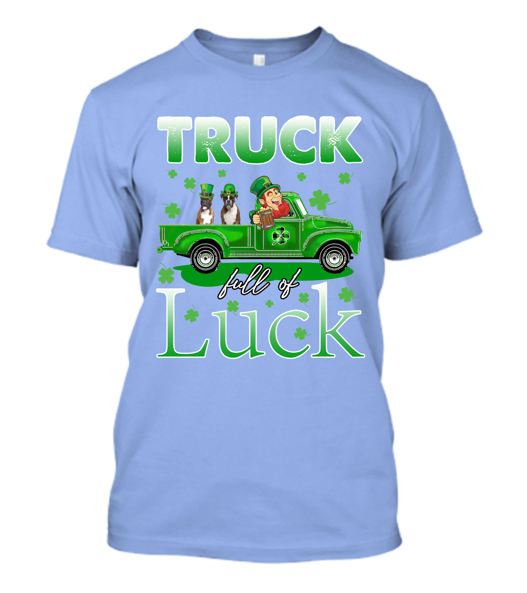 Truck Full Of Luck RD Boxer Dogs With Leprechaun T-Shirt