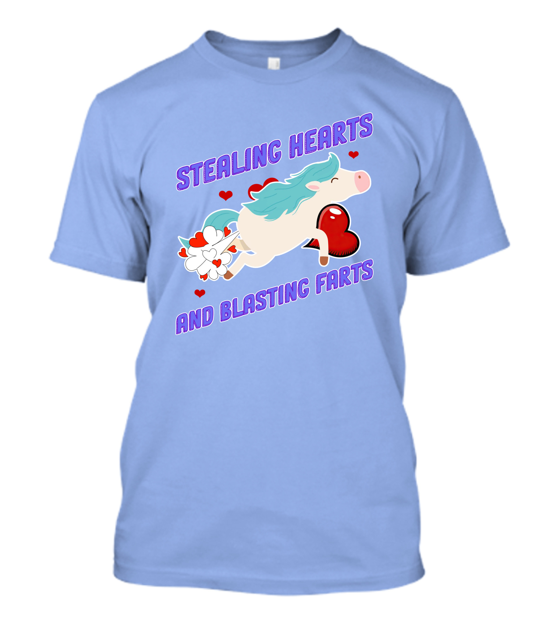 STEALING HEARTS AND BLASTING FARTS PONY WITH HEARTS AND CLOUDS T-Shirt