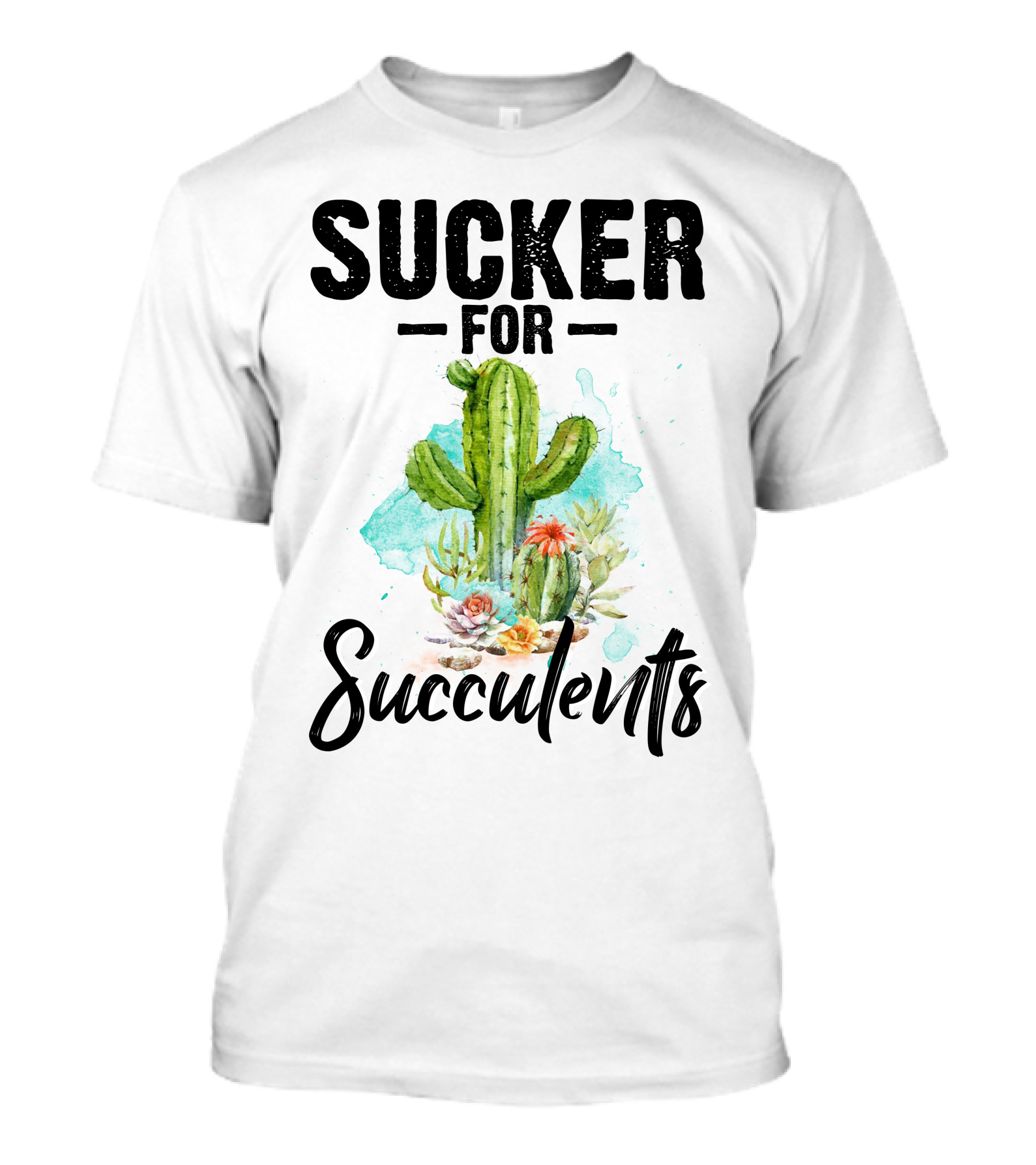 Sucker For Succulents Cactus Watercolor Art RD Cactus T-Shirt
