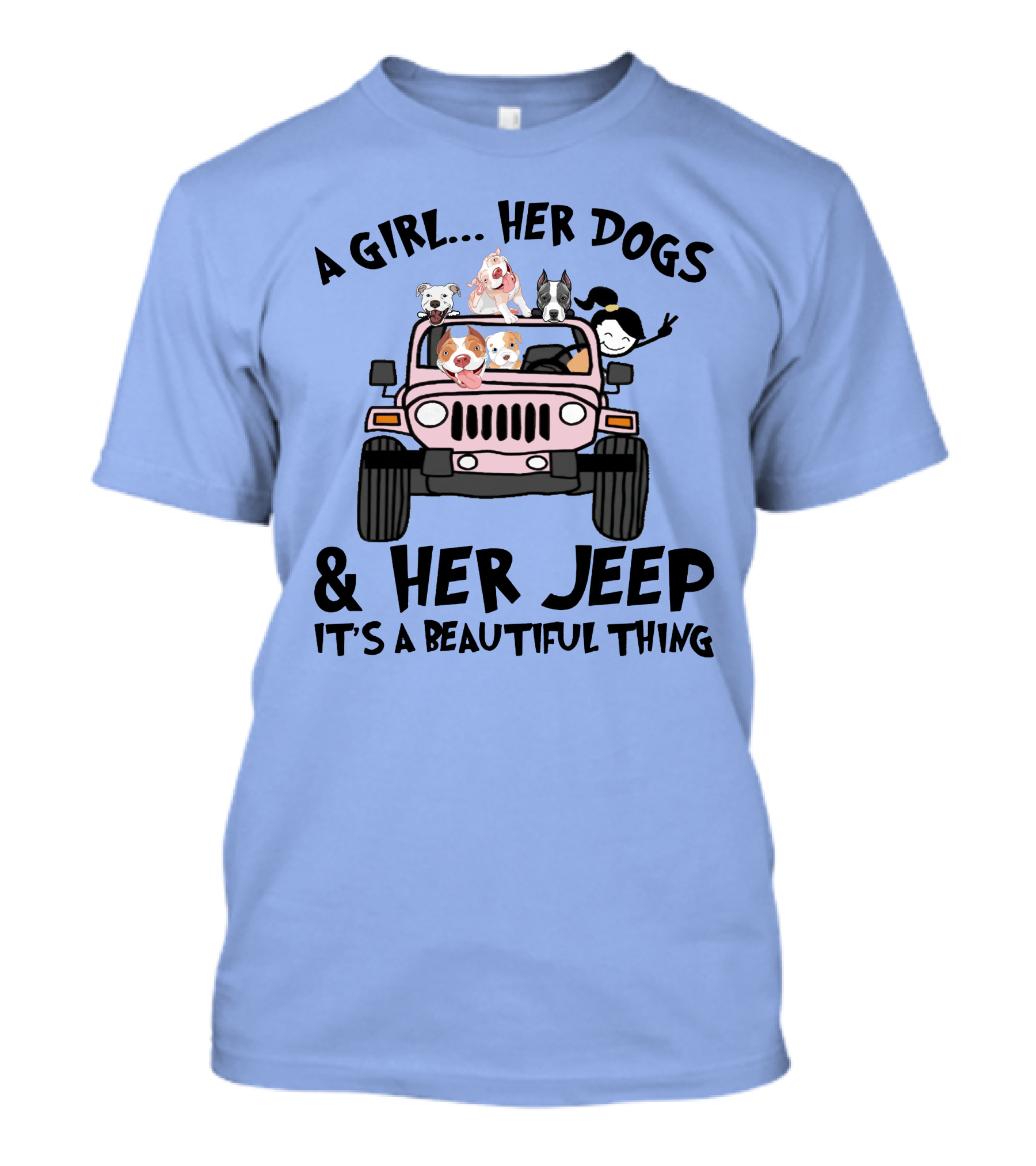 A Girl Her Dogs Her Jeep It's A Beautiful Thing T-Shirt