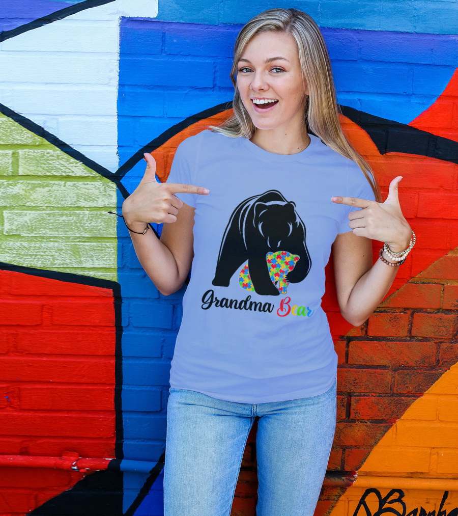 Grandma Bear Autism Awareness Family Lover T-Shirt