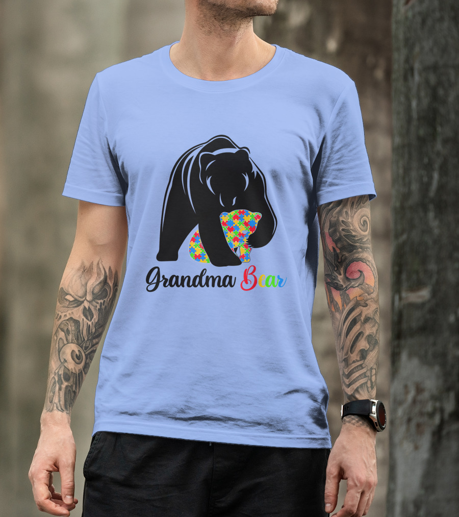 Grandma Bear Autism Awareness Family Lover T-Shirt