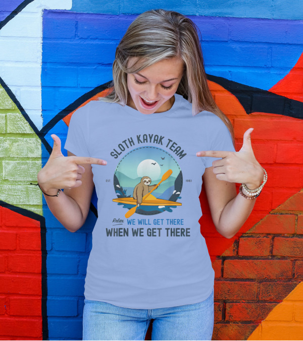 Sloth Kayak Team Relax We Will Get There When We Get There Est. 1983 T-Shirt