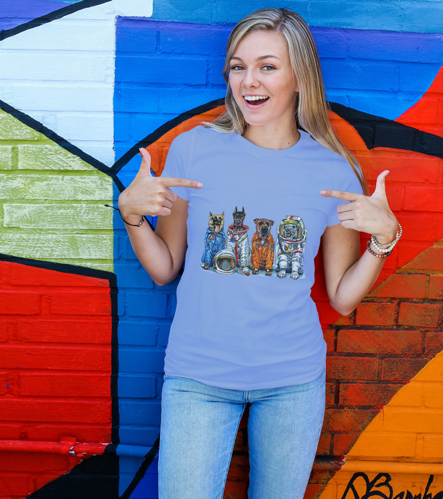 Astronaut Dogs In Space Suits NASA T-Shirt