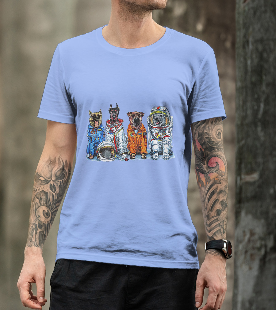 Astronaut Dogs In Space Suits NASA T-Shirt