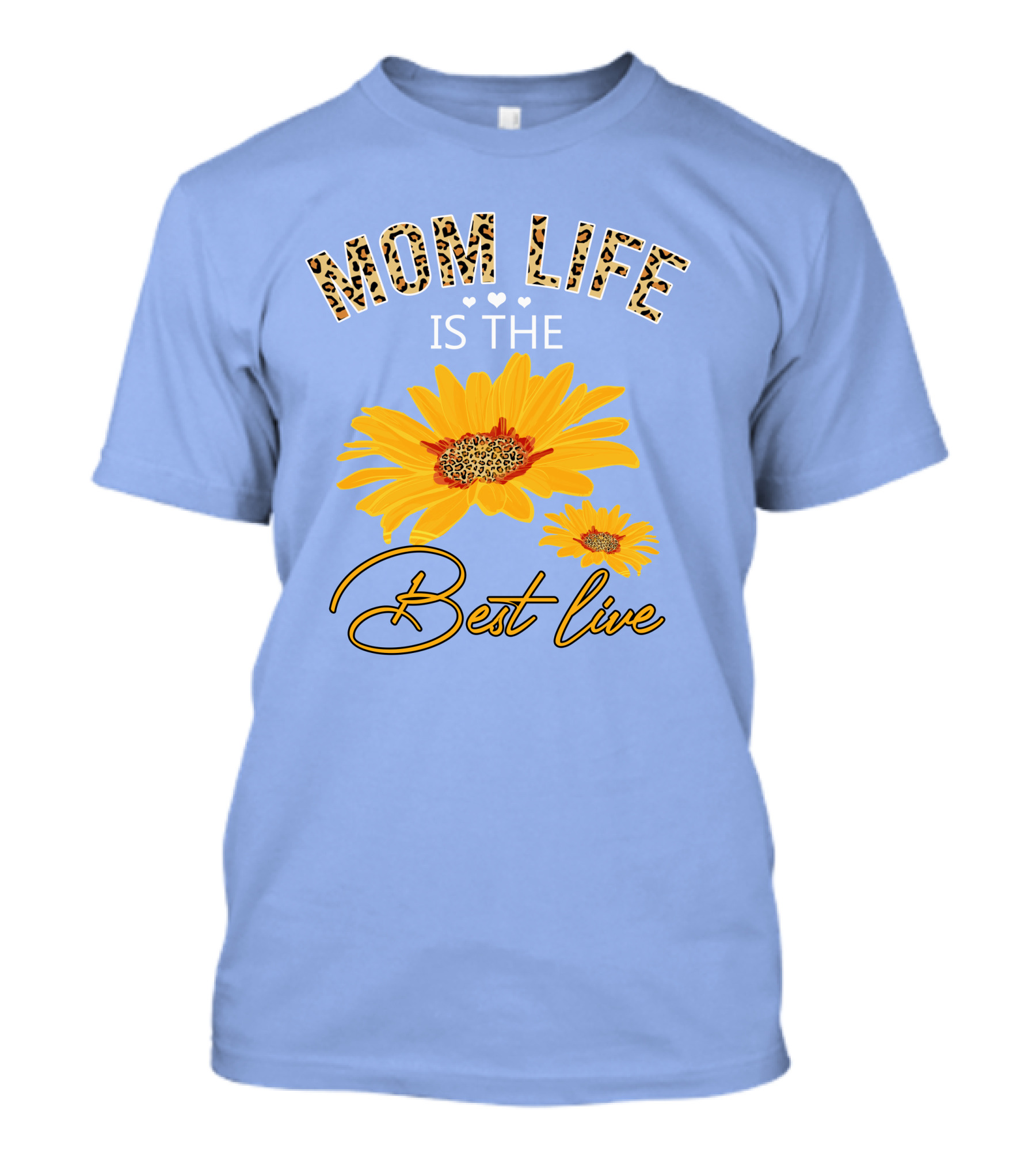 Mom Life Best Life Leopard Print Sunflower T-Shirt