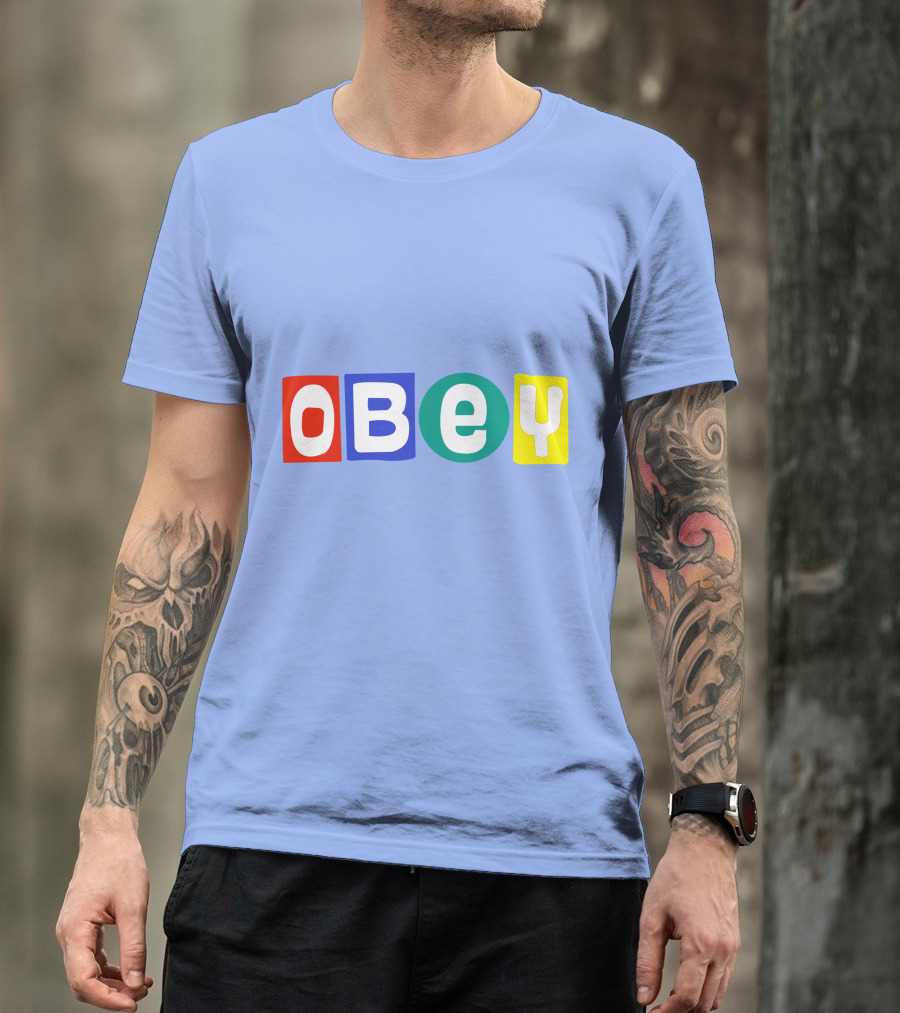 Obey Big Shot Colorful Typography T-Shirt
