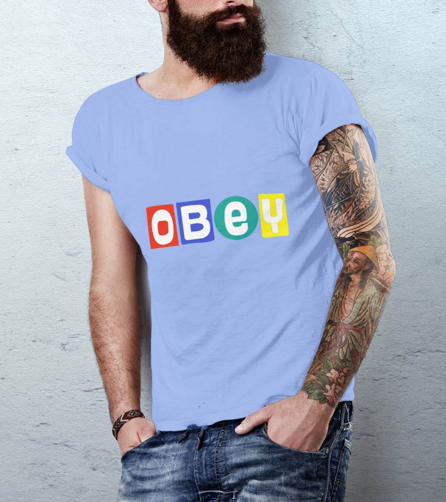 Obey Big Shot Colorful Typography T-Shirt