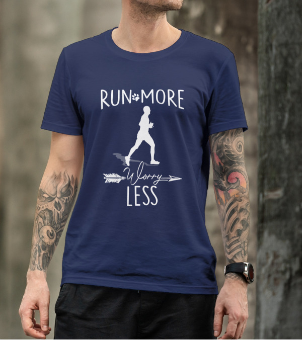 RUN More Worry Less Silhouette Jogger Arrow T-Shirt