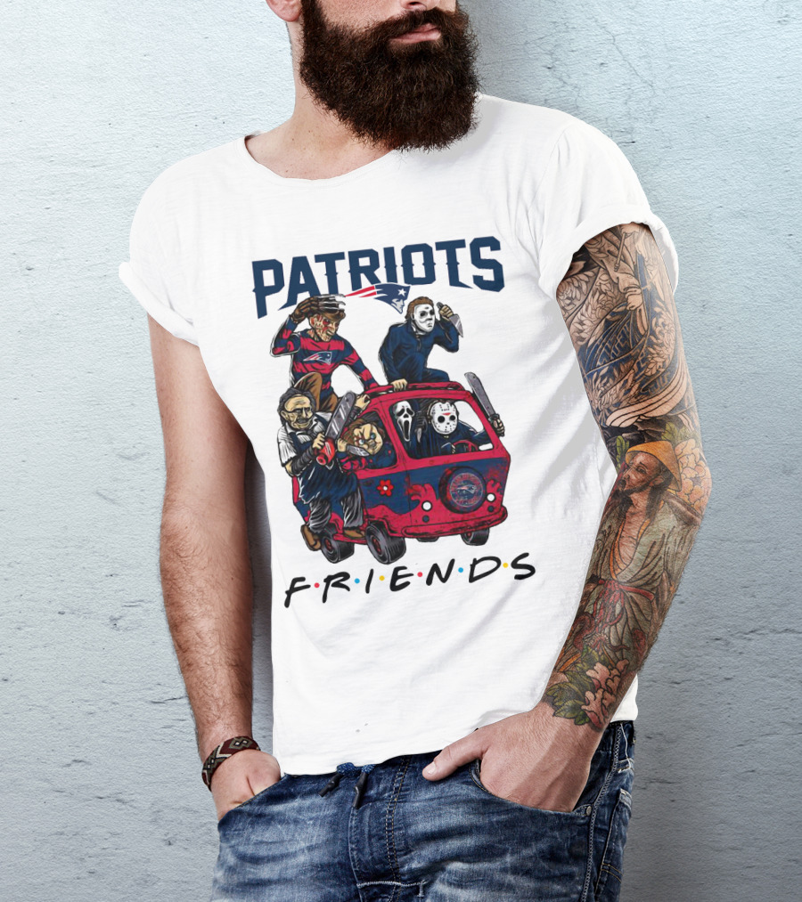Patriots Friends Halloween Horror Icons In New England Team Van T-Shirt