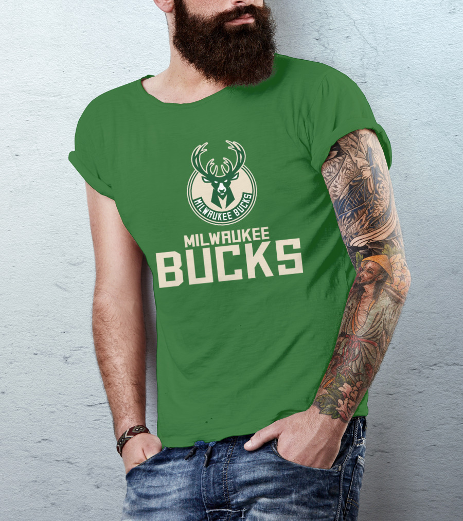 Milwaukee Bucks NBA Logo Green P504HN65261 T-Shirt