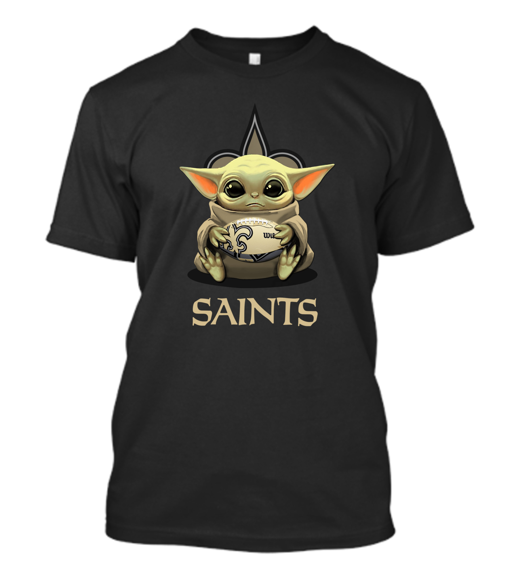 New Orleans Saints Baby Yoda Football Saints T-Shirt