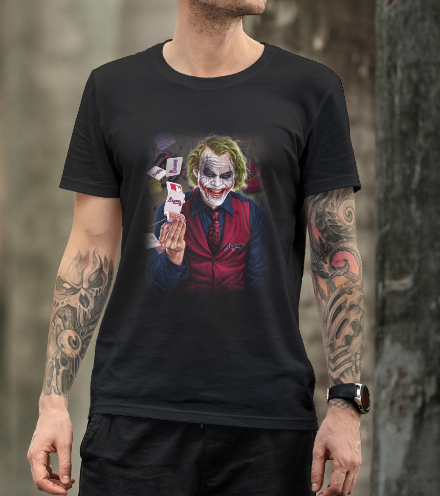 Atlanta Braves Joker Playing Cards Dark Humor T-Shirt