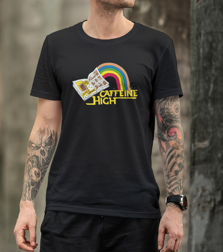 Caffeine High Retro Rainbow Comic Book T-Shirt