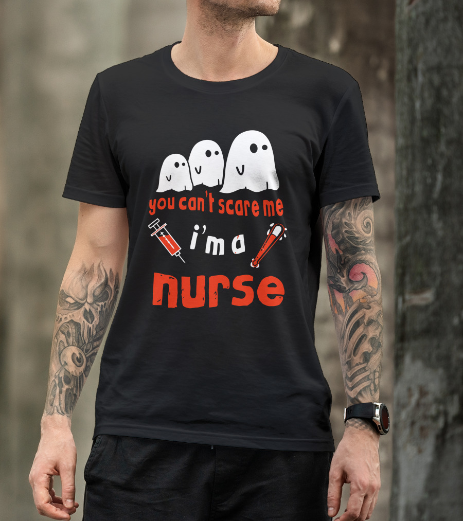 You Can't Scare Me I'm A Nurse Ghosts Syringe Bat T-Shirt