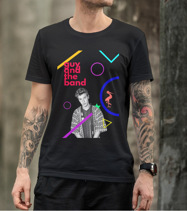 Guy And The Band Geometric Neon Elements T-Shirt