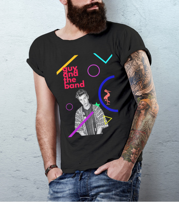 Guy And The Band Geometric Neon Elements T-Shirt