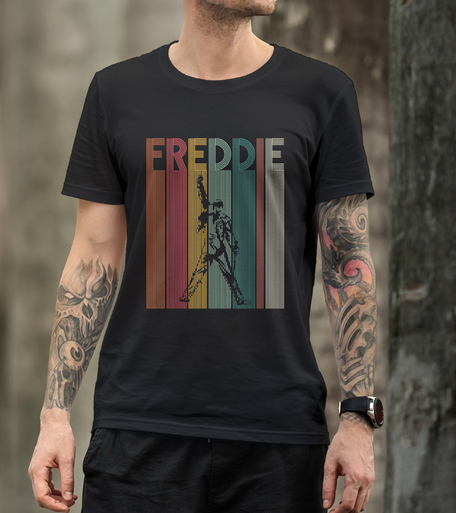 Retro Freddie Mercury Stripes Legend T-Shirt