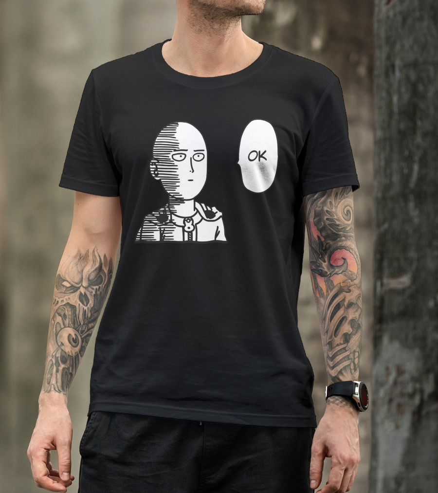 Saitama OK Manga Style Face Expression T-Shirt
