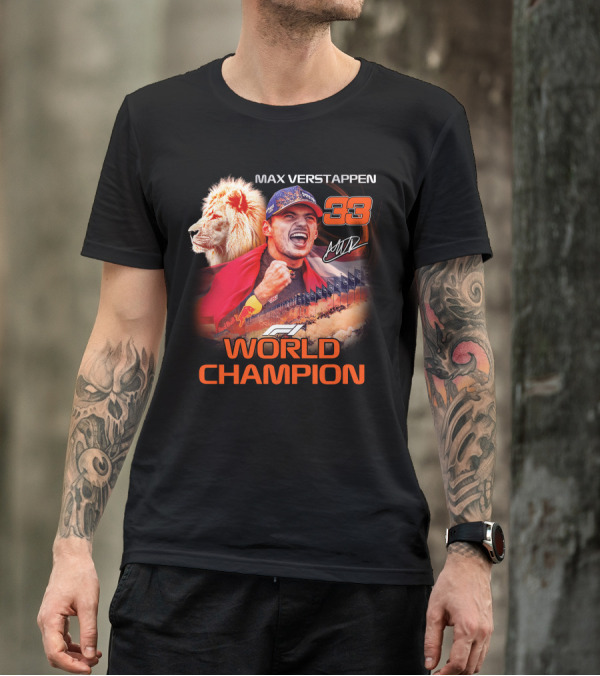 Max Verstappen 33 World Champion Felice Mav Lion F1 T-Shirt