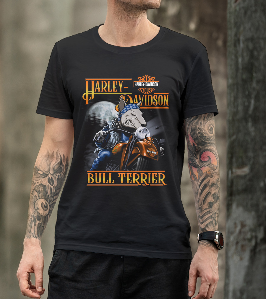 Harley Davidson Bull Terrier Motorcycles T-Shirt