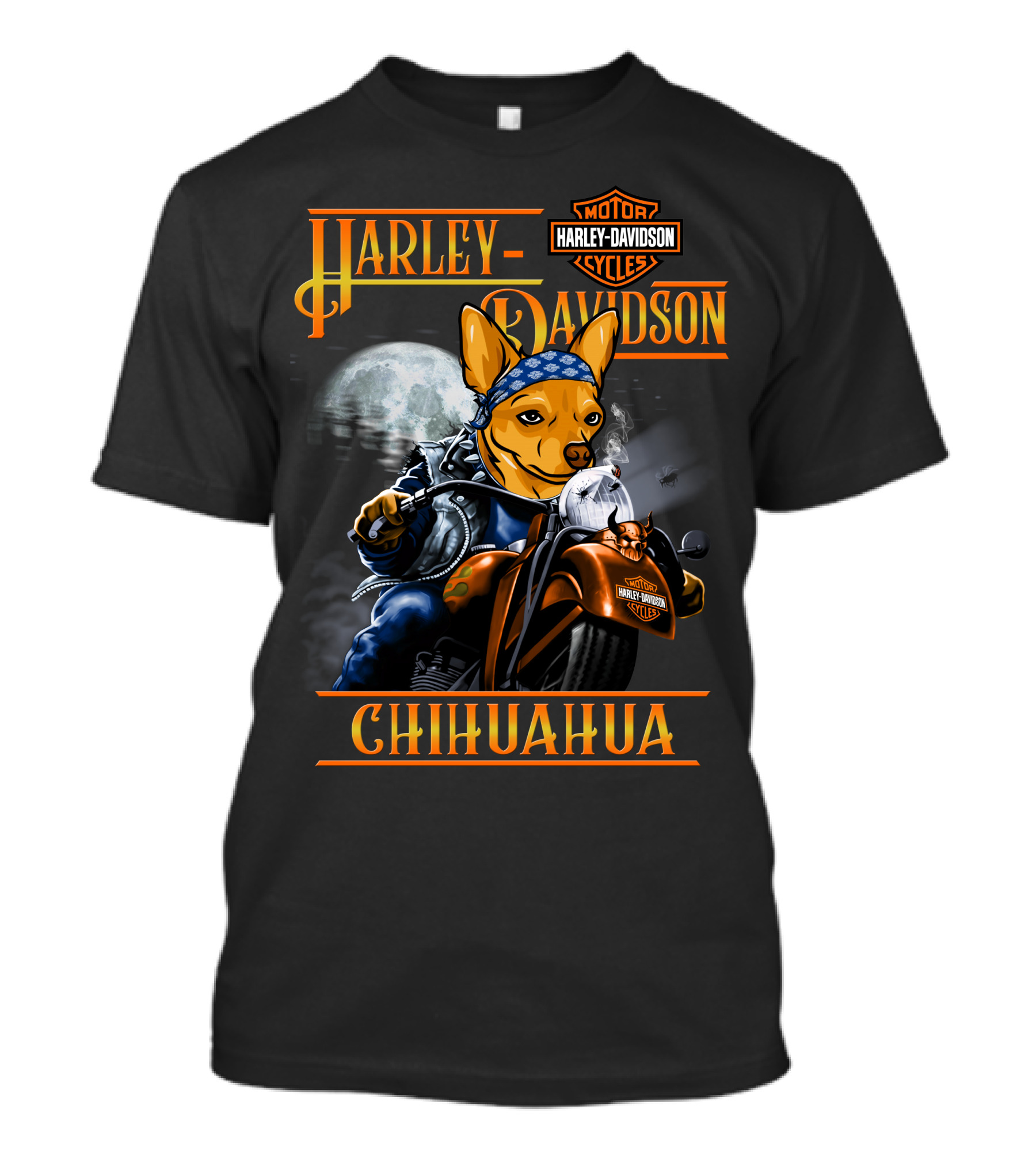 Harley Davidson Chihuahua Motorcycles Moon Rider T-Shirt