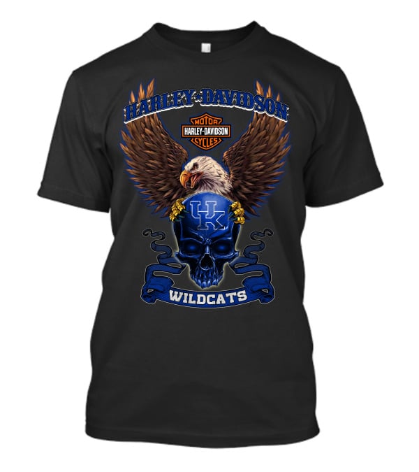 Harley Davidson Kentucky Wildcats Eagle Skull Hd03 Ncaa T-Shirt