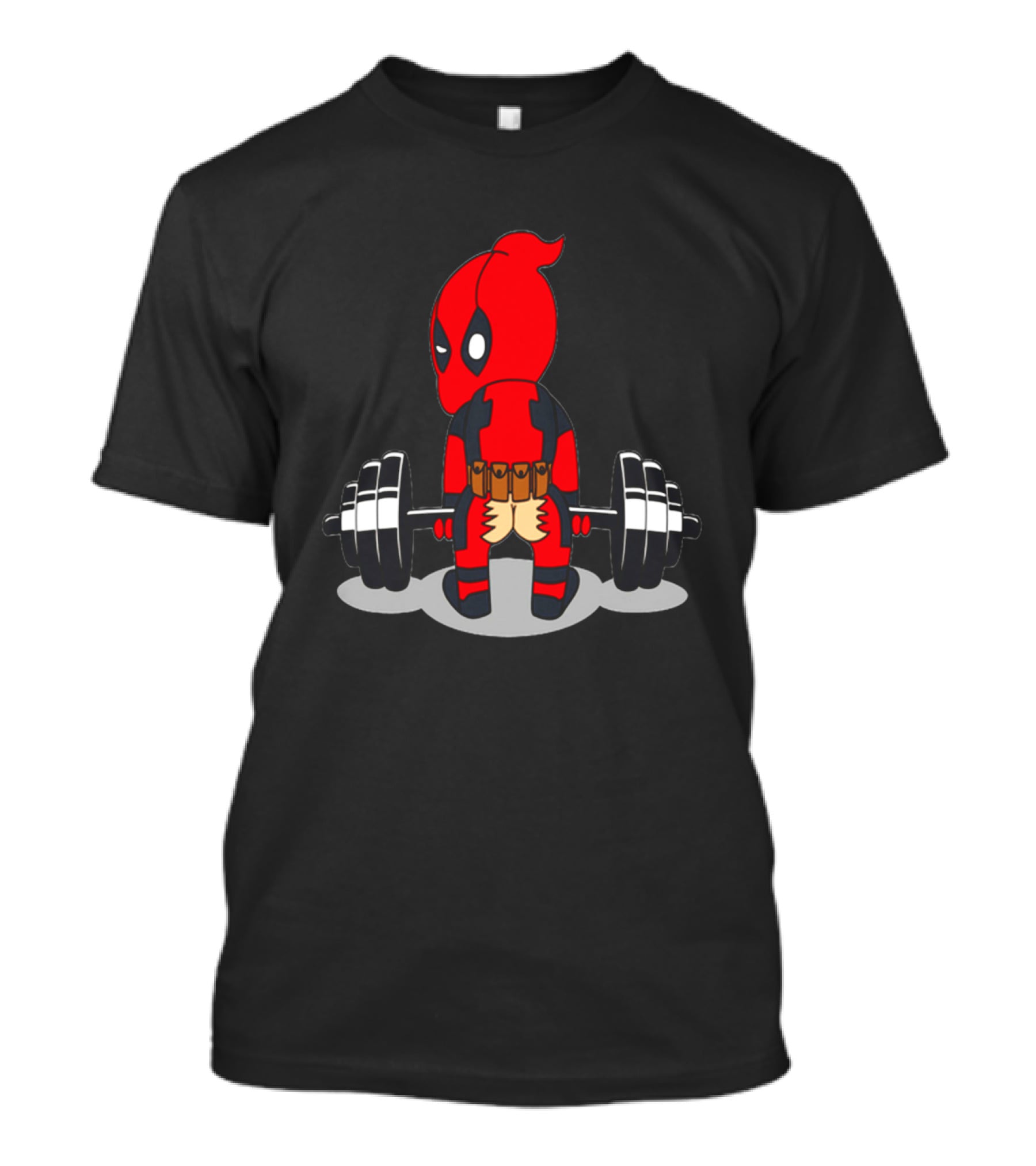 Deadpool Gym Weightlifting Humor Cartoon T-Shirt