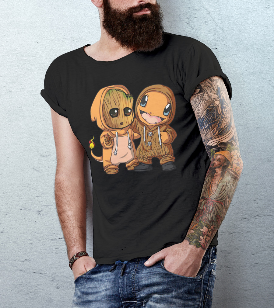 Groot And Charmander Crossover Hoodie Mashup T-Shirt