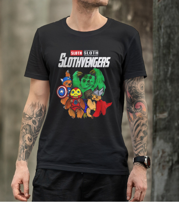 Slothvengers Avengers Endgame Parody Featuring Sloth Superheroes In Iconic Costumes T-Shirt