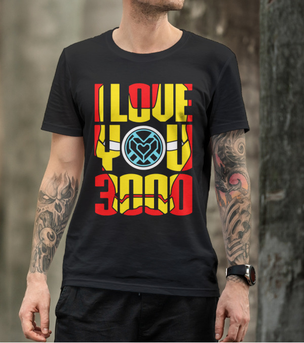I Love You 3000 Iron Man Helmet Arc Reactor T-Shirt