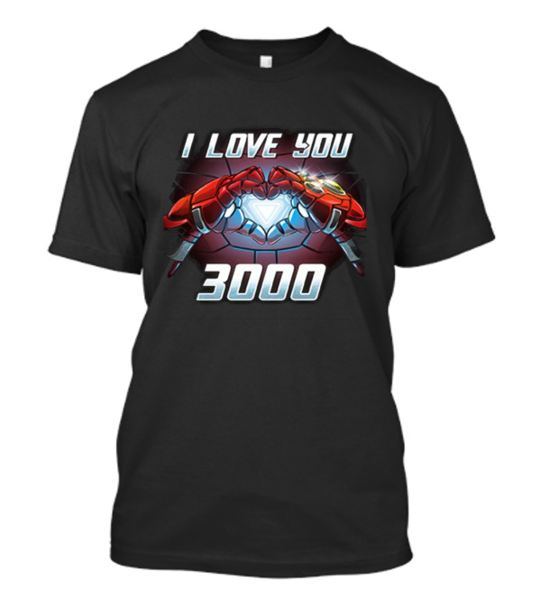 I Love You 3000 Iron Man Arc Reactor Heart Hands Avengers T-Shirt