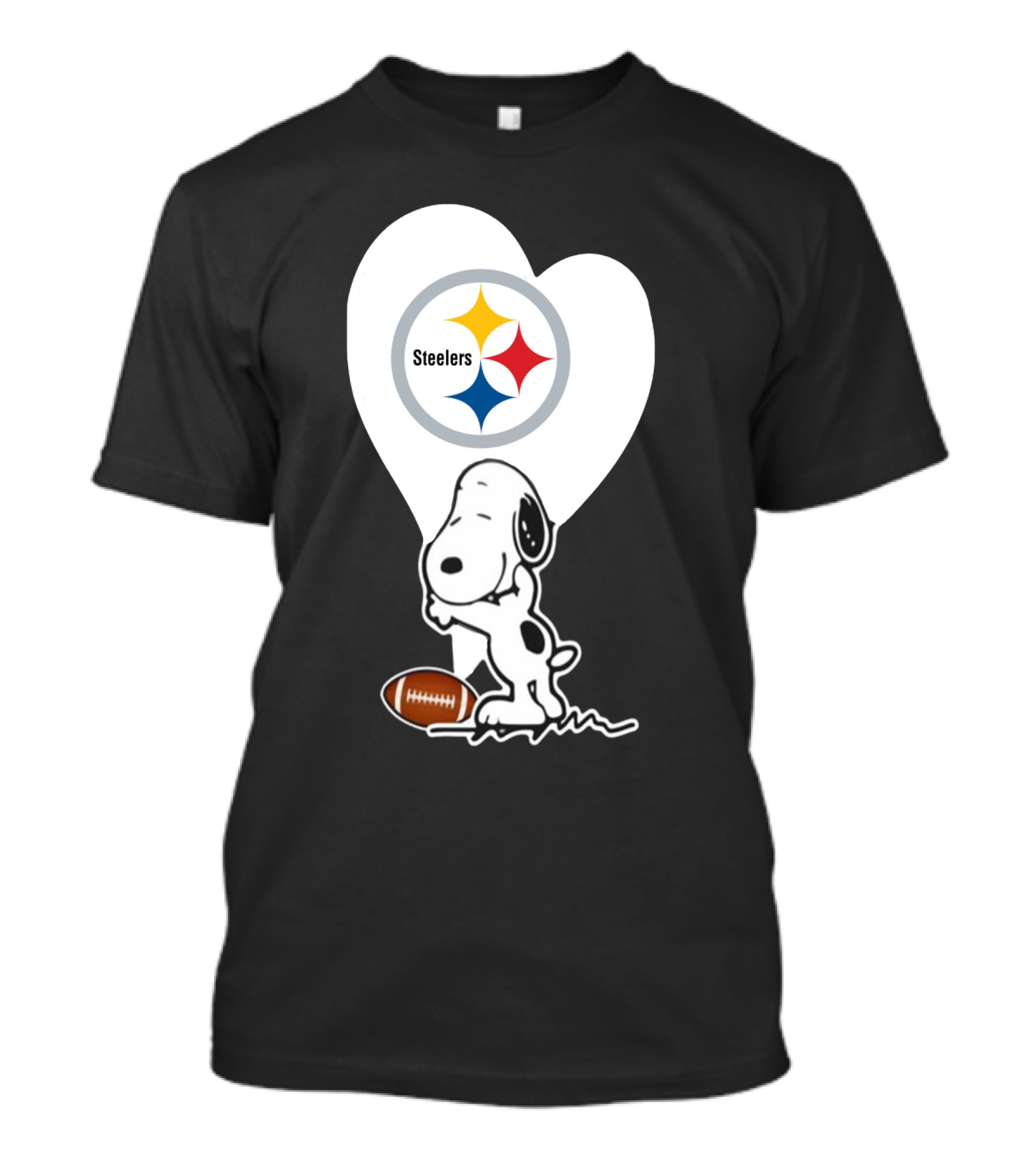 Pittsburgh Steelers Snoopy Heart And Football T-Shirt