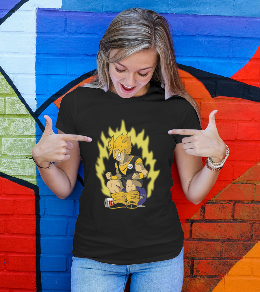 Pittsburgh Steelers Super Saiyan Football Fusion T-Shirt