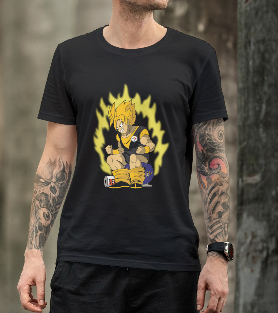 Pittsburgh Steelers Super Saiyan Football Fusion T-Shirt