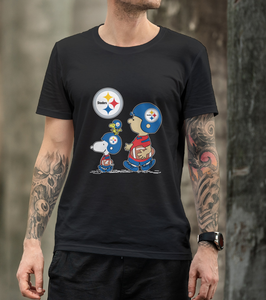 Pittsburgh Steelers Helmet Characters Football Woodstock T-Shirt