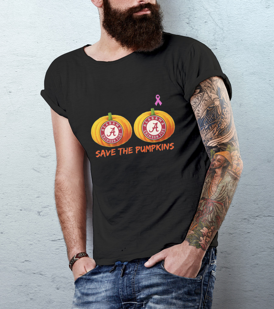 Alabama Crimson Tide Save The Pumpkins Pink Ribbon T-Shirt