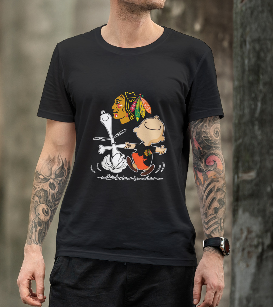 Chicago Blackhawks Peanuts Dancing Celebration T-Shirt