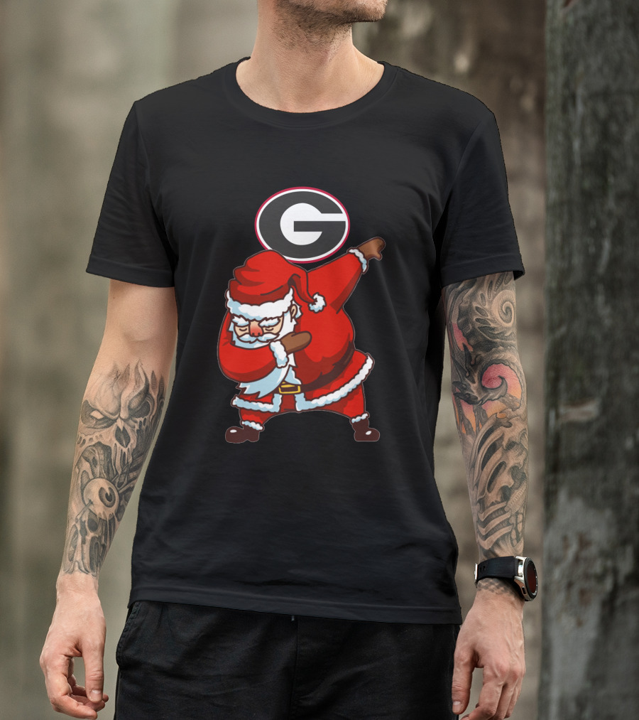 Georgia Bulldogs Santa Dab Logo Christmas Football T-Shirt