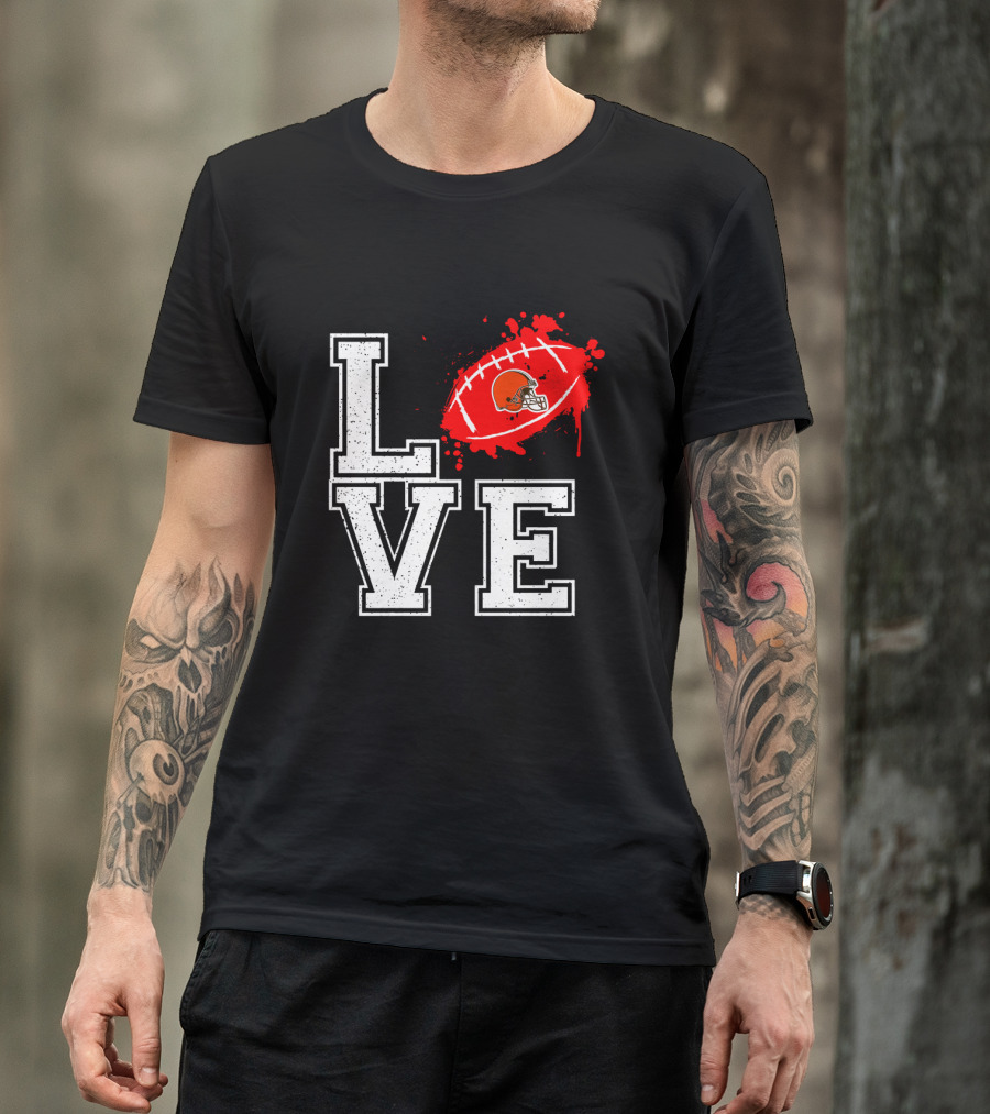 Love Cleveland Browns Football Helmet T-Shirt