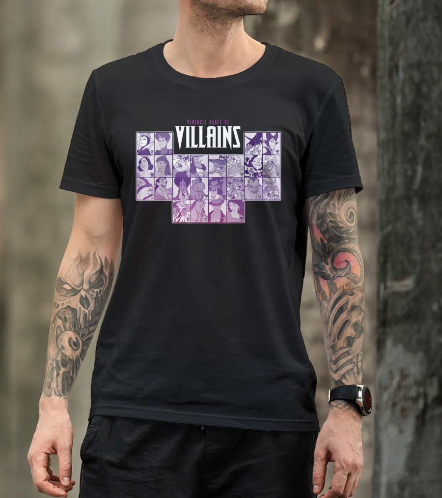 Periodic Table Of Disney Villains T-Shirt